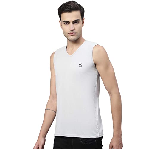 Image of Mack Jonney Regular Fit Cotton Solid Gym Vest for Men-V SL ANTHRA 01-P