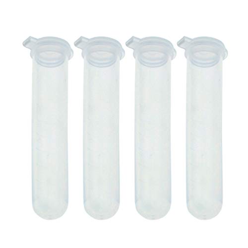 Image of 20 Pcs Clear Plastic Tubes with Snap Cap Empty Storage Containers Vials for Beads, Sew Needle, Small Items, 12mm x 77mm