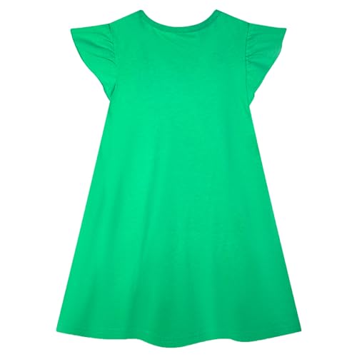 Image of HILEELANG Little Girl Short Sleeve Dress Easter Cotton Casual Applique Tunic Shirt Dresses