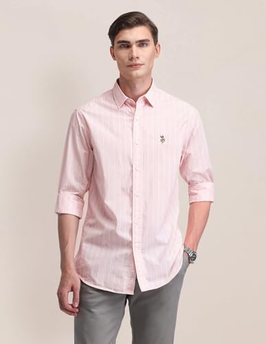 Image of U.S. Polo Assn. Men's Pure Cotton Classic Fit Vertical Striped Shirt