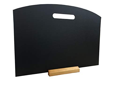 Quickdraw Tablero de tiza con menú en forma de mesa con pedestal para pubs, cafeterías paisaje A3 Negro