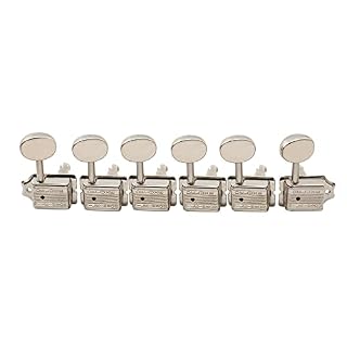 Wilkinson Vintage Deluxe Vintage 6-en-ligne Mécaniques Split Shaft pour Classic Vibe Fender Strat/Tele Style,Nickel - Les Beatles, Paul McCartney, John Lennon, RIngo Starr, George Harrison