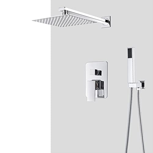 Ensemble de robinet de douche encastré mural en laiton avec pommeau cascade - 4