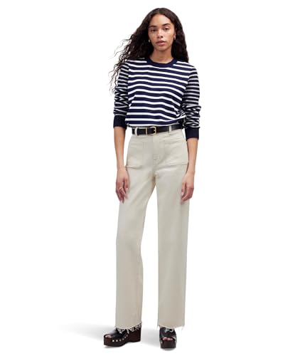 Madewell Women's White Patch Pocket Emmett with Let Down Hem in Vintage Canvas