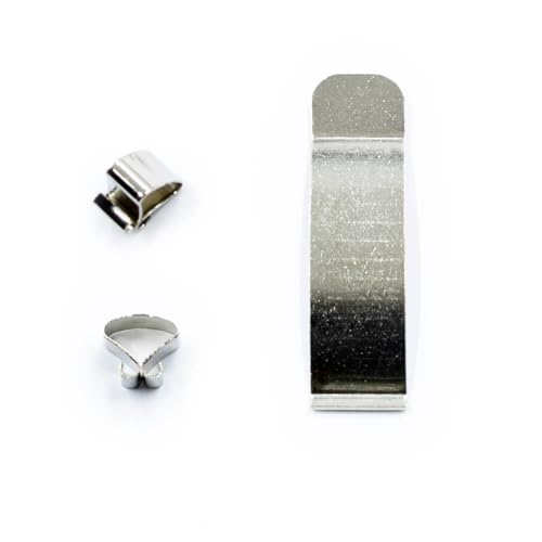 Brio Lot de 6 Pinces sous-Verre Larges Acier 20 mm - Fixation - Accroche - pour Dos Cadre Photo - Tableau - Encadrement - Décoration - Fabriqué en France