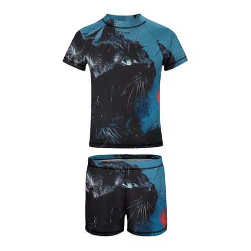 Love Black Cat (2) Children's Casual Swimsuit Set - Simple and Versatile8-10Y（130cm）2