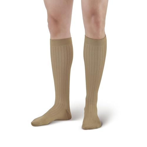 Ames Walker AW Style 129 Men's Micro/Cotton Dress 15-20 mmHg Moderate Compression Knee High Socks Black Medium3