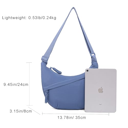Image of Crescent Crossbody Bags for Women Nylon Travel Luna Hobo Bag Dumpling Purse