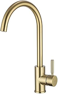 GAPPO Monobloc Kitchen Mixer Sink Taps Lead Free 360 Degree Swivel High Arc Single Lever Bathroom Mixer Tap, Gold