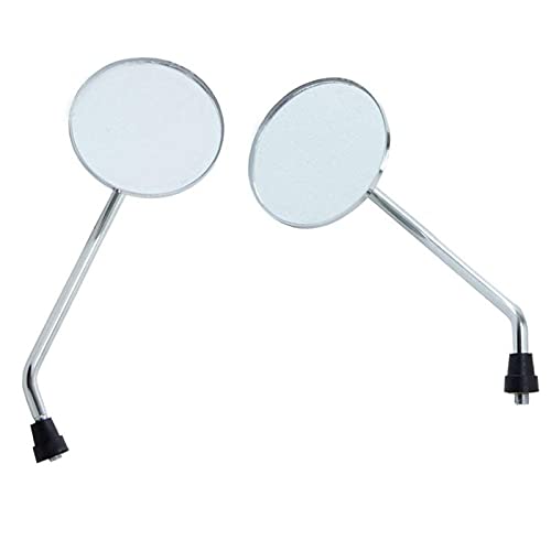 Supremechoice Bike Handlebar Rear View Mirror Round End Adjustable Rotatable Stylish Handle bar Side Mirror Set of 2 PCs Chrome For Bajaj Avenger 220 Cruise 2