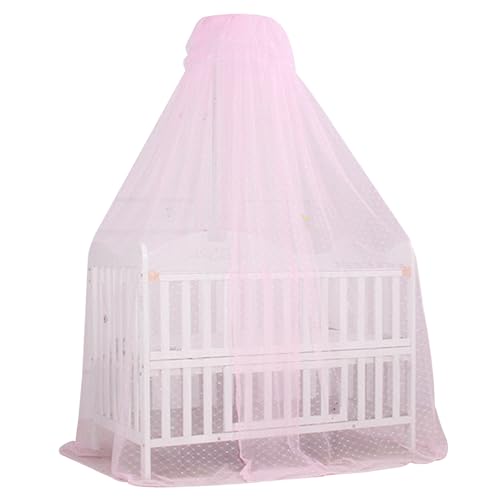 CNAFGBGG Crib Canopy, Breathable Fine Mesh Baby Bed Canopy, Jacquard Pattern Crib Tent, Mosquito Net for 16.4ft Circumference Baby Bed