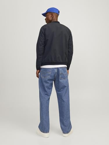 Jack & Jones Uomo Giacca Bomber Leggera Giacca College Basic Blouson Giacca Di Transizione Elasticizzata Senza Cappuccio Jjerush., Colore:Nero, Dimensione Giacca:M - 3