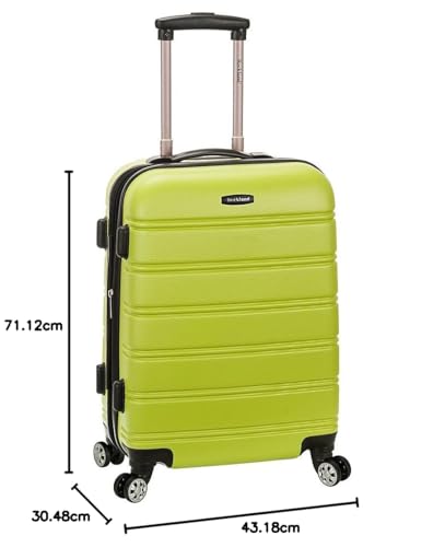 Image of Rockland Melbourne Hardside Expandable Spinner Wheel Luggage, 2TONEBLUE, 2 Piece (20 inch /28 inch), Lime, 2 Piece (20 inch /28 inch), Melbourne Hardside Expandable Spinner Wheel Luggage