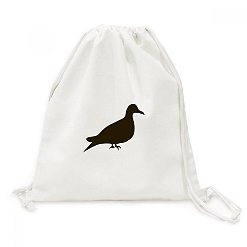 Toile Drawstring Backpack Pigeon Noir DIYthinker Sac à Dos à Cordon pour Voyage