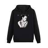 RUZHI RARE Sudadera con capucha para hombre, diseño de la letra de guerrero, Demi Lovato, color negro, Negro, L