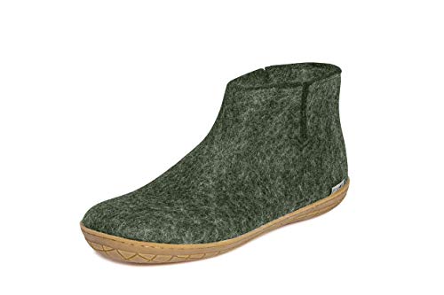 glerups dk Modell GR Unisex-Erwachsene Filz-Stiefel, Damen,Herren Huettenschuhe, schafwolle warm winter anti-rutsch unisex herren,forest,43 EU / 9 UK Cover