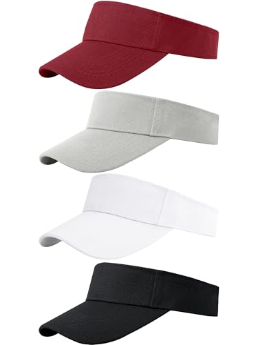 El Mejor Listado de Viseras para Hombre comprados en linea. 44 Cooraby - Sombreros deportivos con visera ajustable para mujeres y hombres, Borgoña, blanco, gris, negro, M