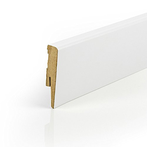  9,6 m pacchetto 100 mm MDF zoccolini Battiscopa bianco Berliner Classic con 9 Bastoncini X angolare