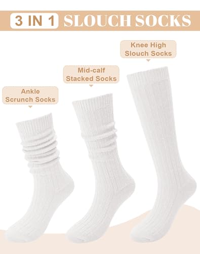 Loritta Wool Socks for Women Winter Warm Long Scrunch Sock Cable Knit Knee High Boot Slouchy Socks4