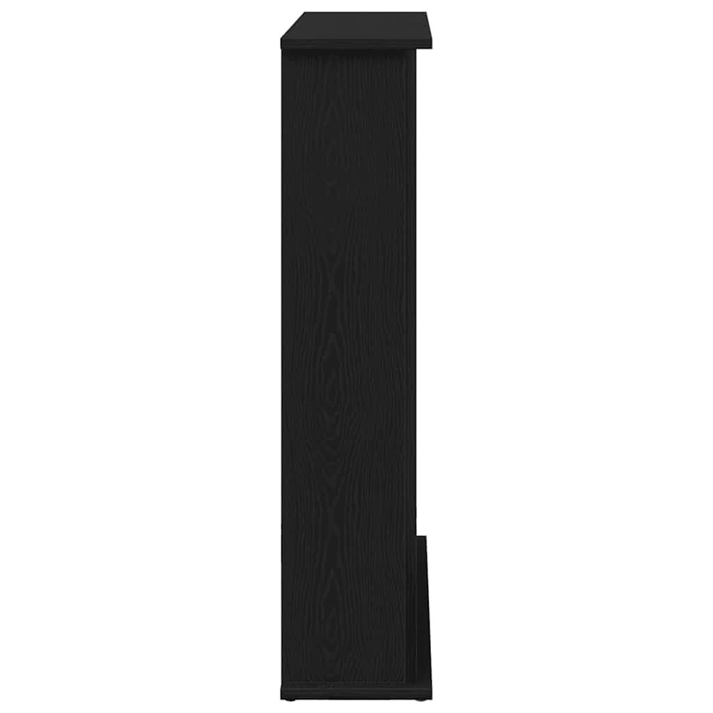 Cornice per caminetto, effetto rovere nero, in legno, 75 x 20 x 87,5 cm, ripiano per fiamme LED, cornice decorativa per camino per soggiorno, facile da pulire e stabile