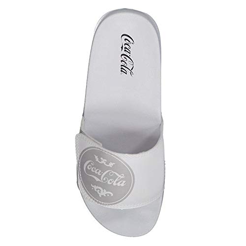 Chinelo Coca Cola Slide Velcro Vintage Feminino Branco