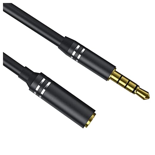 3.5mm Headphone Extension Cable (6Ft/1.8M), 4 Pole Hi-Fi Sound Audio Cable Male to Female AUX Cord, Auxiliary Stereo Extender for Speakers, PC, MP3 and All 3.5 mm Enabled Devices (1 Pack - Black)