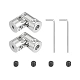 PATIKIL Drehbarer Universeller Lenkschaft 4mm Bis 2.3mm Innendurchmesser 2 Stück U Gelenk Wellenkupplung U Gelenke Kupplungsverbinder Zubehör Mit M3 Schrauben