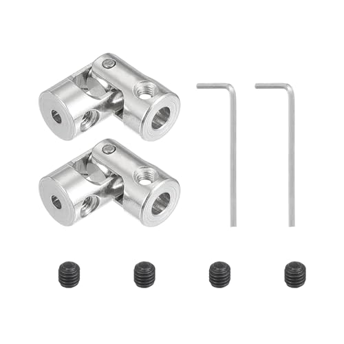 PATIKIL Drehbarer Universeller Lenkschaft 4mm Bis 2.3mm Innendurchmesser 2 Stück U Gelenk Wellenkupplung U Gelenke Kupplungsverbinder Zubehör Mit M3 Schrauben