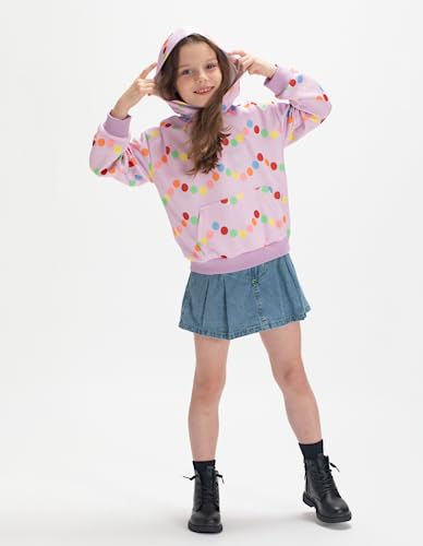 Image of WELAKEN Girls and Toddlers' Pullover Printed Hoodie Sweatshirt with Kangaroo Pocket