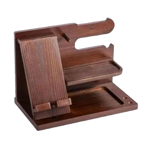 Organizador de escritorio de madera QUILSTM: soluciona el desorden con soporte para reloj