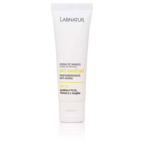 LABNATUR NATURAL EXCELLENCE CREMA DE MANOS DESPIGMENTANTE SPF-30 50ml. Antimanchas - Blanqueadora Eficaz en Manchas Oscuras de Melanina. Protector Solar UVA-UVB y Acido Hialuronico.Pieles Sensibles Cover