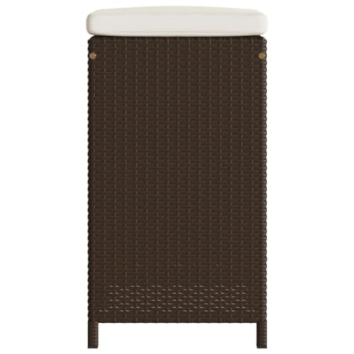 Tabourets de bar jardin résistants aux intempéries en polyrotin marron lot de 2