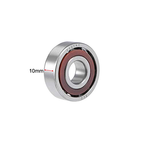 Uxcell 7201Ac Angular Contact Ball Bearing 12X32X10Mm, Single Row, Open, 25° Contact Angle 5Pcs #TOP2