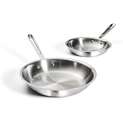 1 of All-Clad D3® Stainless Steel 8 and 10 inch Frying Pans Set - Made in the USA- The Original Bonded Professional Cookware- Oven Safe & Induction Compatible