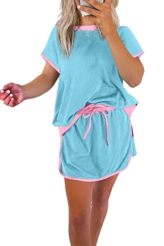 Vêtements de détente assortis pour femme ensemble d'été léger contre la chaleur en taille M