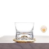 Chloris Whiskey Glass, 24K Gold Dragon Pattern Embossed Thick Bottom, 7 Ounce Classical Whiskey Glass, Whiskey Glass, Lowball Glass Solid Whiskey Glass, Whiskey Gift