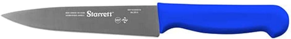 Starrett Professional Stainless Steel Chefs Kitchen Knives - Narrow Triangular Profile - 6-inch (150mm) - Blue Handle