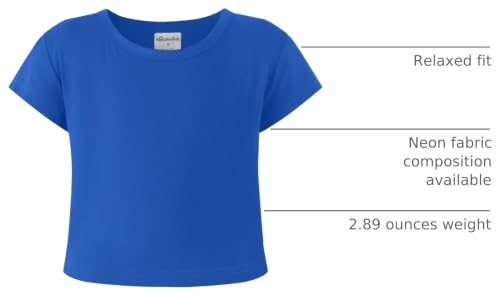 Image of Noomelfish Girls Short Sleeve Crop Tops Kids Summer Dance Cropped T-Shirts (5-14 Years)