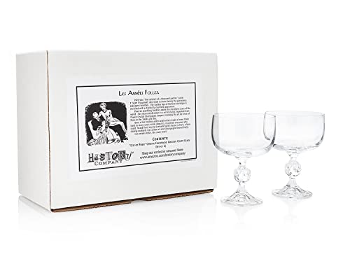 History Company “City Of Paris” Crystal Champagne Cocktail Coupe Glass 2-Piece Set (Gift Box Collection) #TOP4