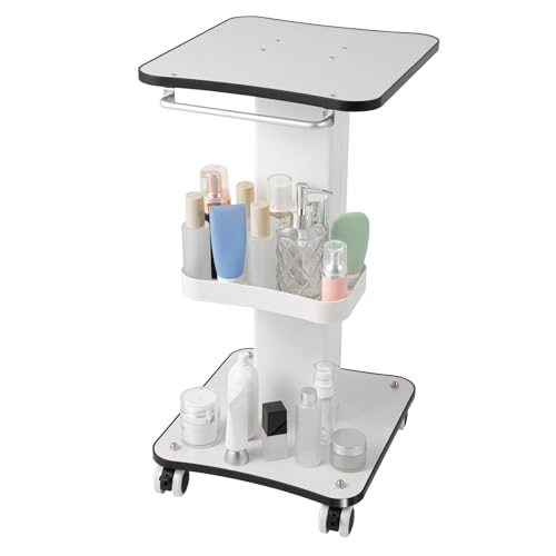 MEELRYD Salonwagen, Kosmetikwagen, Tragbarer Beauty Salon Trolley, Kosmetiktisch mit Ablagefach und Rollen, Friseurwagen, Belastung 15kg, Rollbarer Salonwagen für Schönheitssalons MEELRYD Salonwagen, Kosmetikwagen, Tragbarer Beauty Salon Trolley, Kosmetiktisch mit Ablagefach und Rollen, Friseurwagen, Belastung 15kg, Rollbarer Salonwagen für Schönheitssalons