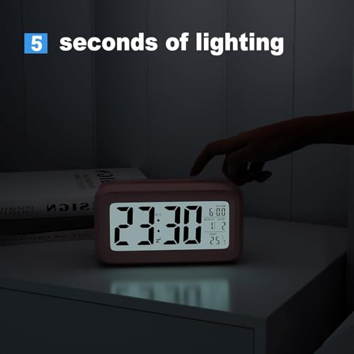 Lesipee Digital Alarm Clock for Bedroom, Desk Clock Battery Operated, Digital Clock with Extra Loud Alarm, Temperature, Auto-Dim and 12/24H Display Snooze Function for Heavy Sleepers Gifts for Kids - Image 4