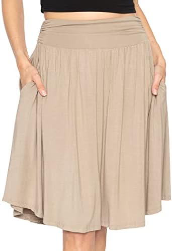 STRETCH IS COMFORT Women's Pocket Skirt Beige Medium