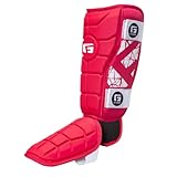 G-Form Elite Batter's Leg Guard - Baseball Leg Guard with Adjustable Straps - RH Hitter, Red, Adult