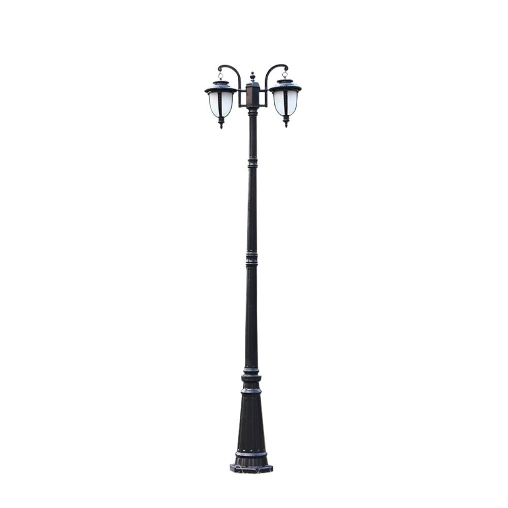 QUSYZD Lamp Post Lights Outdoor, Vintage Traditional High Pole Landscape Street Light Professional Ip54 Waterproof Post Column Lamp European Vintage Metal Aluminum Pillar Light,Black-Height 2.5m