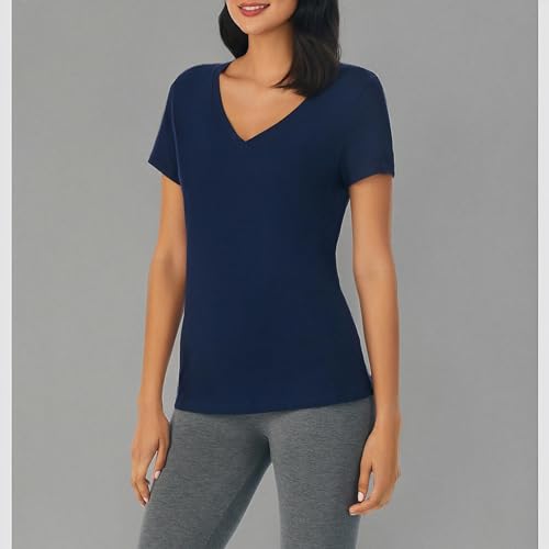 Image of Nautica Womens Sleep Shirt - Lightweight, Breathable Pajama Top - Cotton Knit Jersey V-Neck Sleepwear and Loungewear