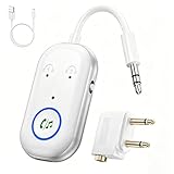 [Configuration facile et couplage rapide] Cet adaptateur Bluetooth pour avion a été conçu dans un souci de simplicité d'utilisation. Appuyez sur le bouton et maintenez-le enfoncé pendant 10 secondes pour réinitialiser et réactiver l'appareil. Cela permet aux utilisateurs de résoudre plus facilement les problèmes de connexion et de compatibilité. Intuitif à utiliser et rapide à appairer, cet appareil est un ajout précieux à votre liste d'accessoires de voyage essentiels pour le vol.