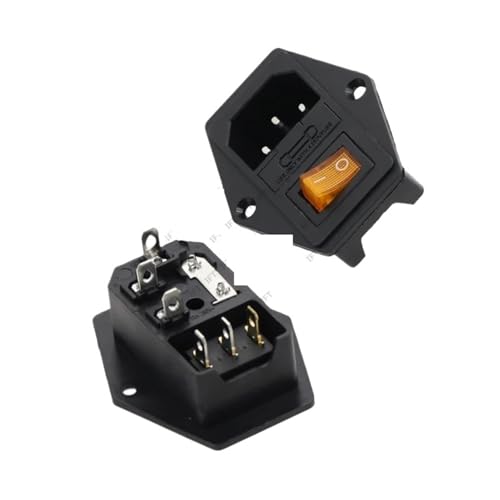 Enchufe IEC C14 con interruptor AC-01A amarillo para proteger equipos contra sobrecargas 5