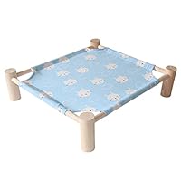 Cuccia Rialzata Per Cani E Gatti - Letto Portatile In Legno Con Rete Traspirante, Lavabile, 54x48x13cm - Foto 2