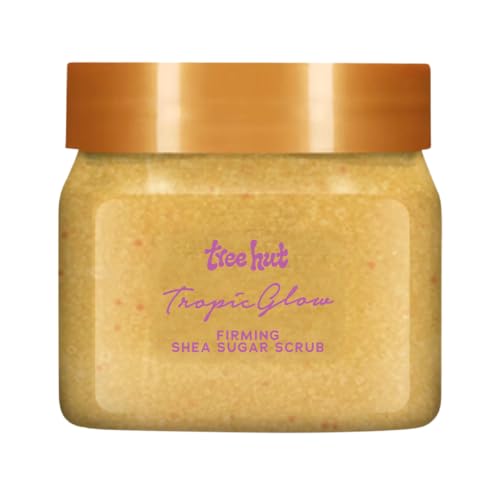 Image of Tree Hut Mini Tropic Glow Body Scrub, Exfoliating & Hydrating Sugar Scrub with Shea Butter, Smooth Skin, Body Exfoliator For All Skin Types, Self Care Gifts for Women, Vegan, Travel Size, 3.4 oz