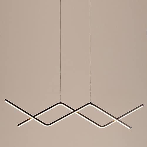 SDUYTEG Iluminación de araña LED lineal moderna Luces colgantes de metal Lámpara de techo colgante para barra de oficina Luces colgantes de cocina Accesorios interiores minimalistas 26W